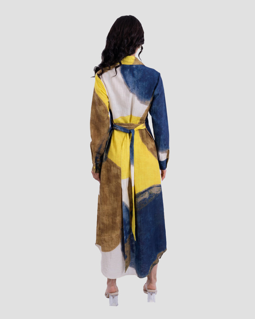 PRINTED LONG SHIRT DRESS
