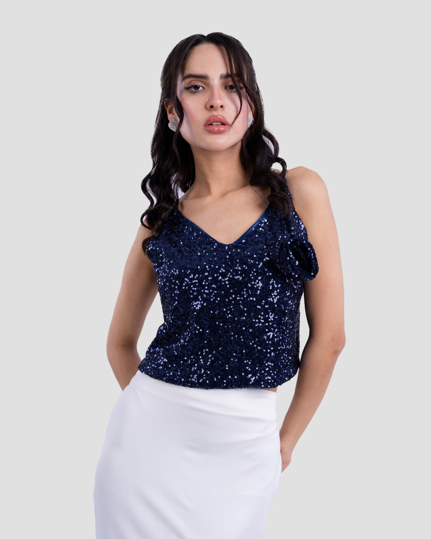 SEQUIN STRAPPY TOP