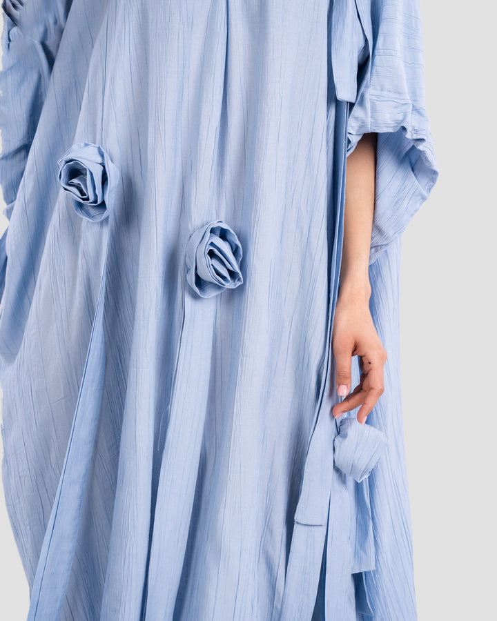 LONG DRESS OVERSIZED WITH 3D FLOWERS