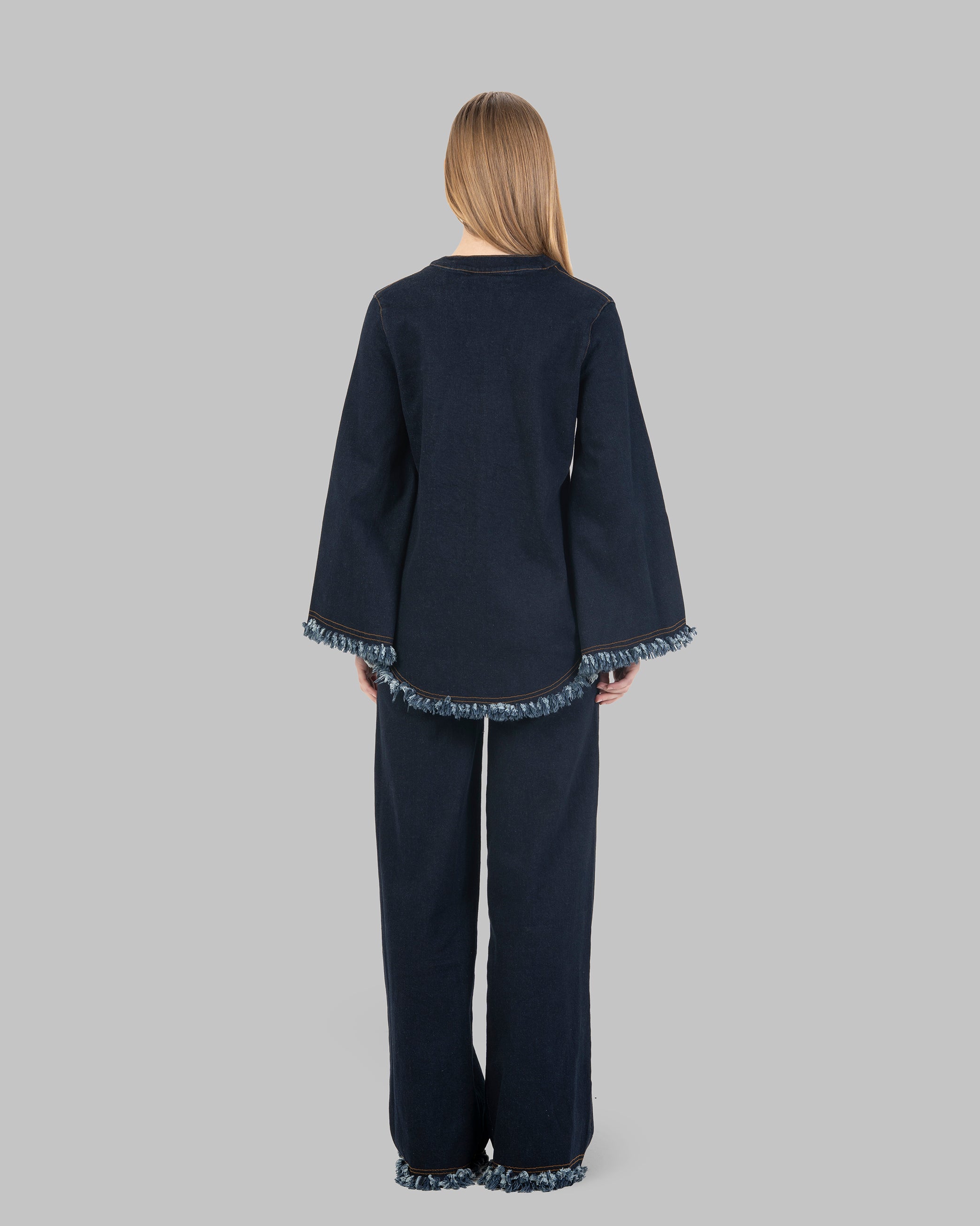  Wide-Leg Denim Pants