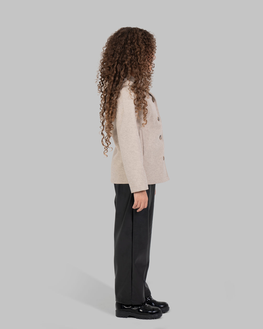 hooded jacket Long-sleeved with front button placket