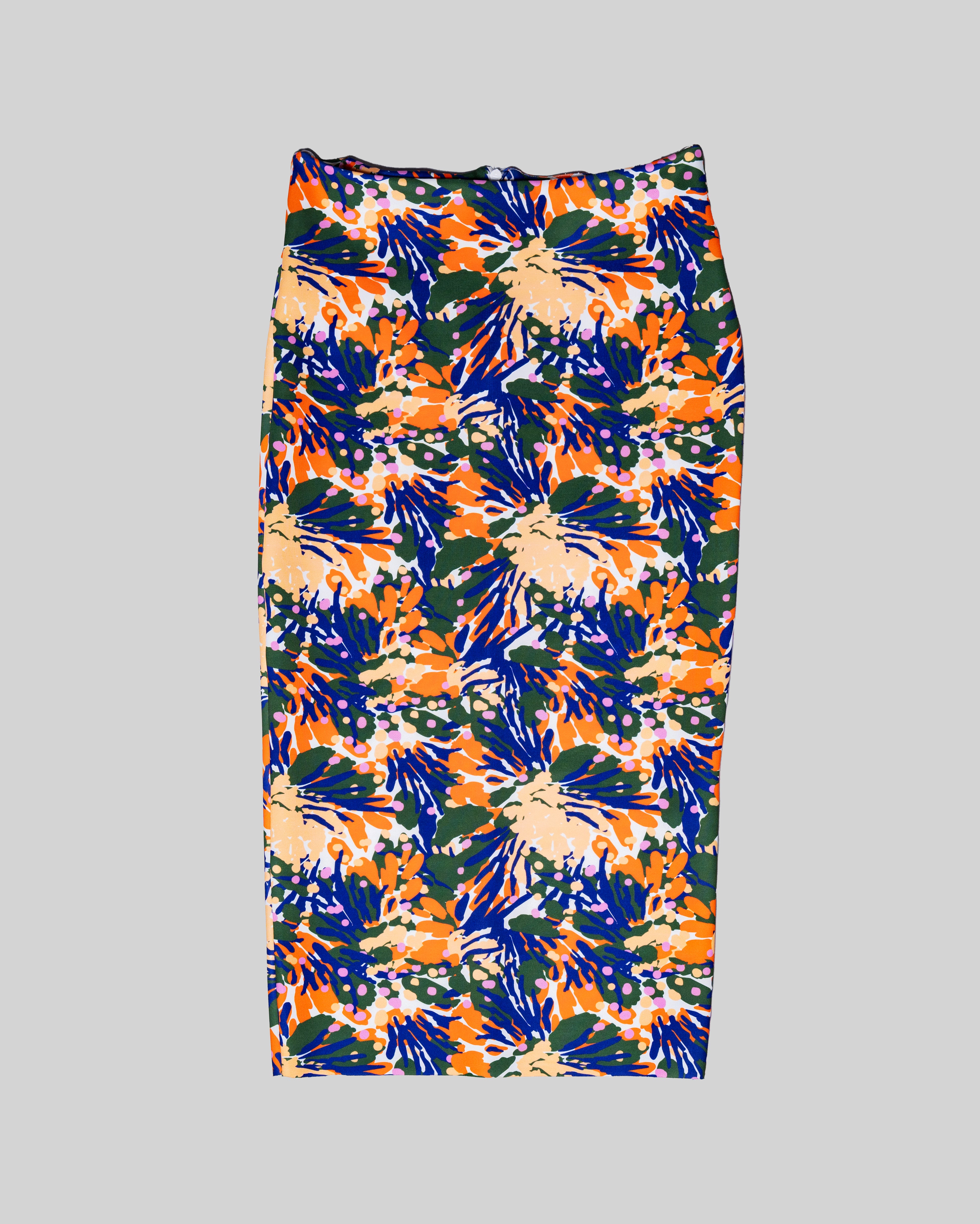 printed skirt High waist knee length tight fit