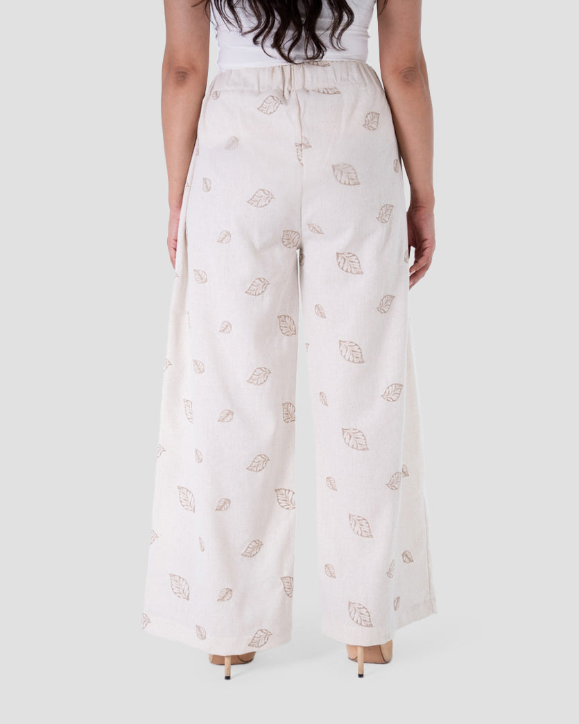 WIDE-LEG PANTS WITH ALL-OVER PRINT