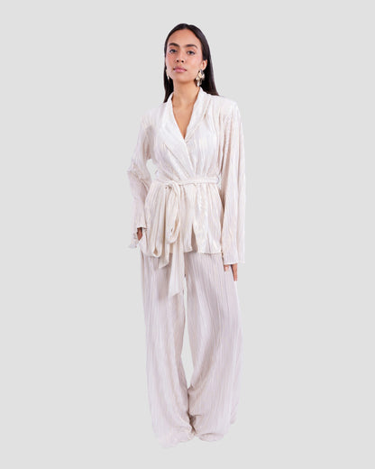 PLATED SHIMMER KIMONO