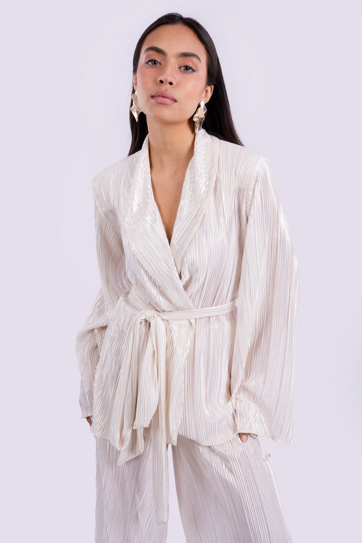 PLATED SHIMMER KIMONO