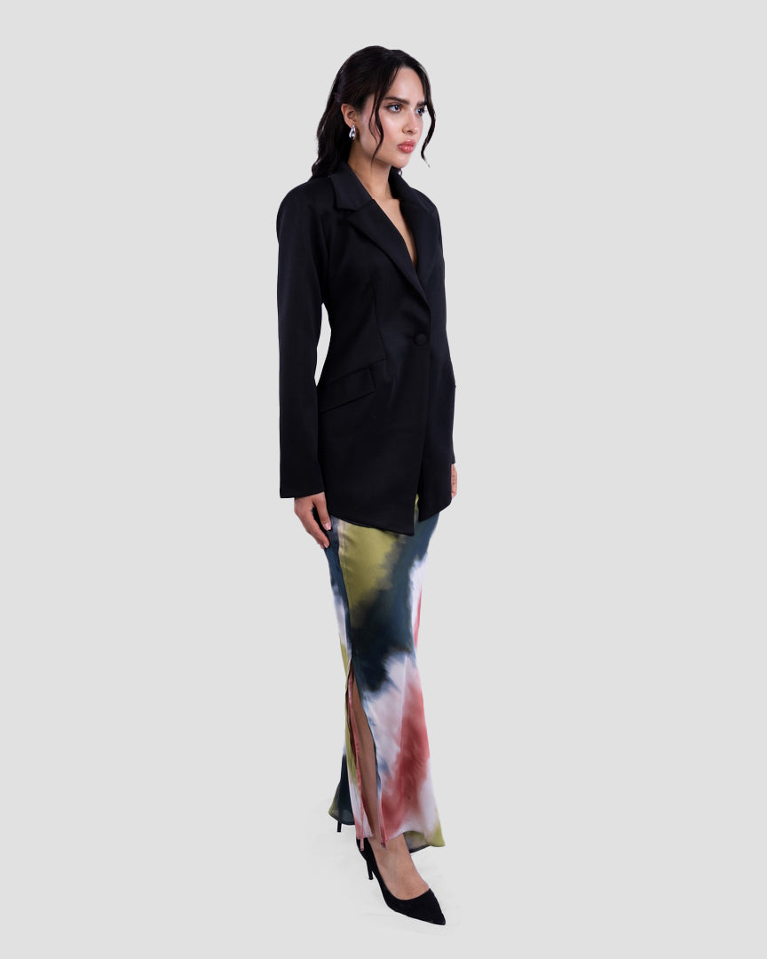 STRUCTURED BLAZER WITH LAPEL COLLAR