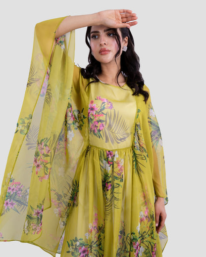 FLORAL PRINT KAFTAN DRESS