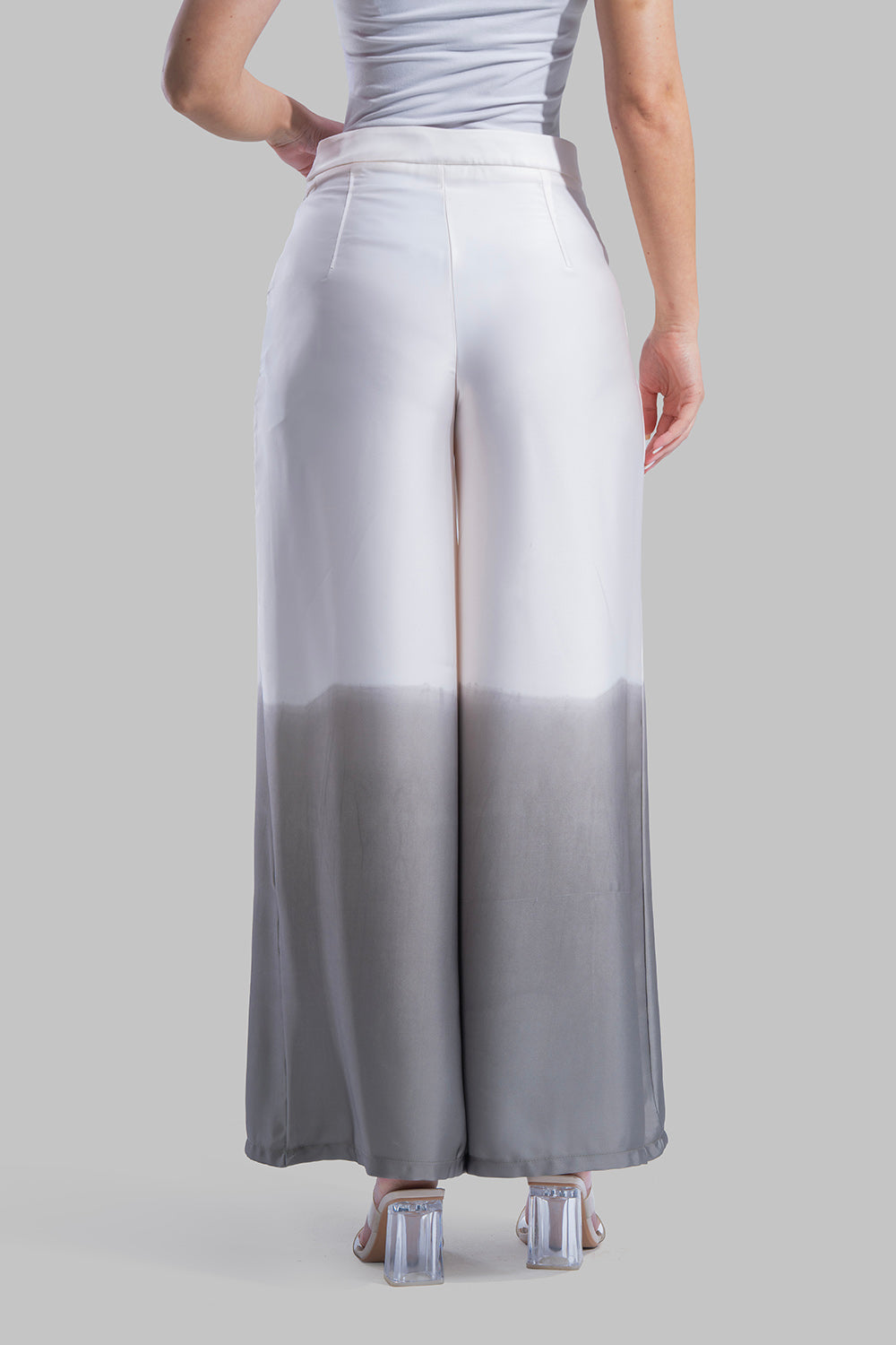 Flowy wide-leg trousers with a dip-dye effect.