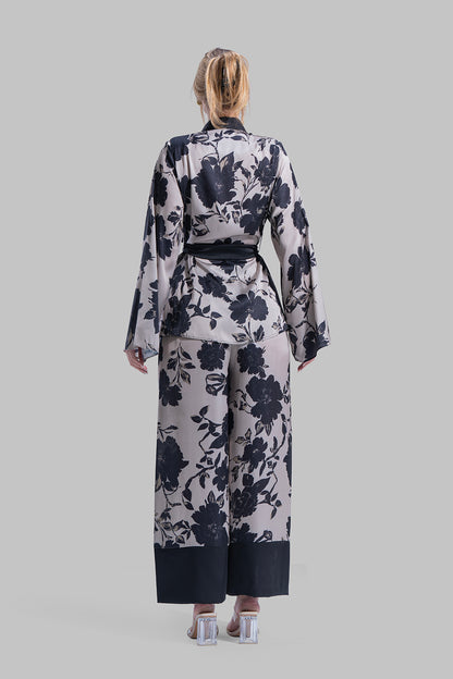 بنطال بخصر مطاطي مزين بالزهور