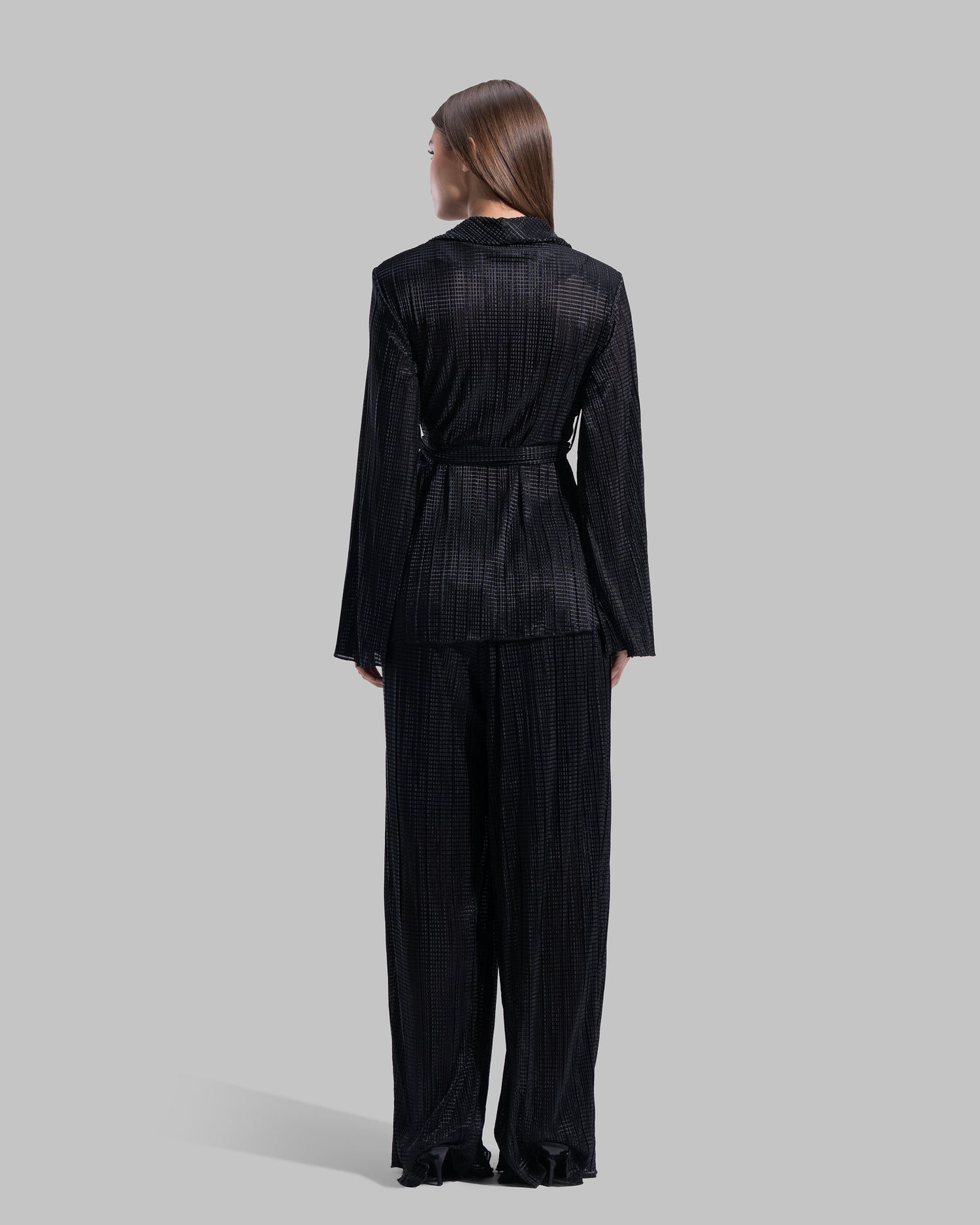 V-neck wrap Cardigan with long sleeves.