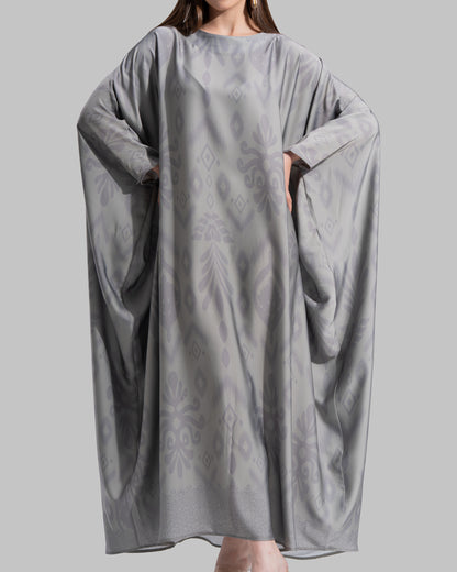 Oversized satin kaftan.