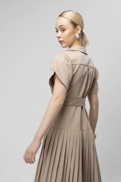 PLEATED SAFARI DRESS