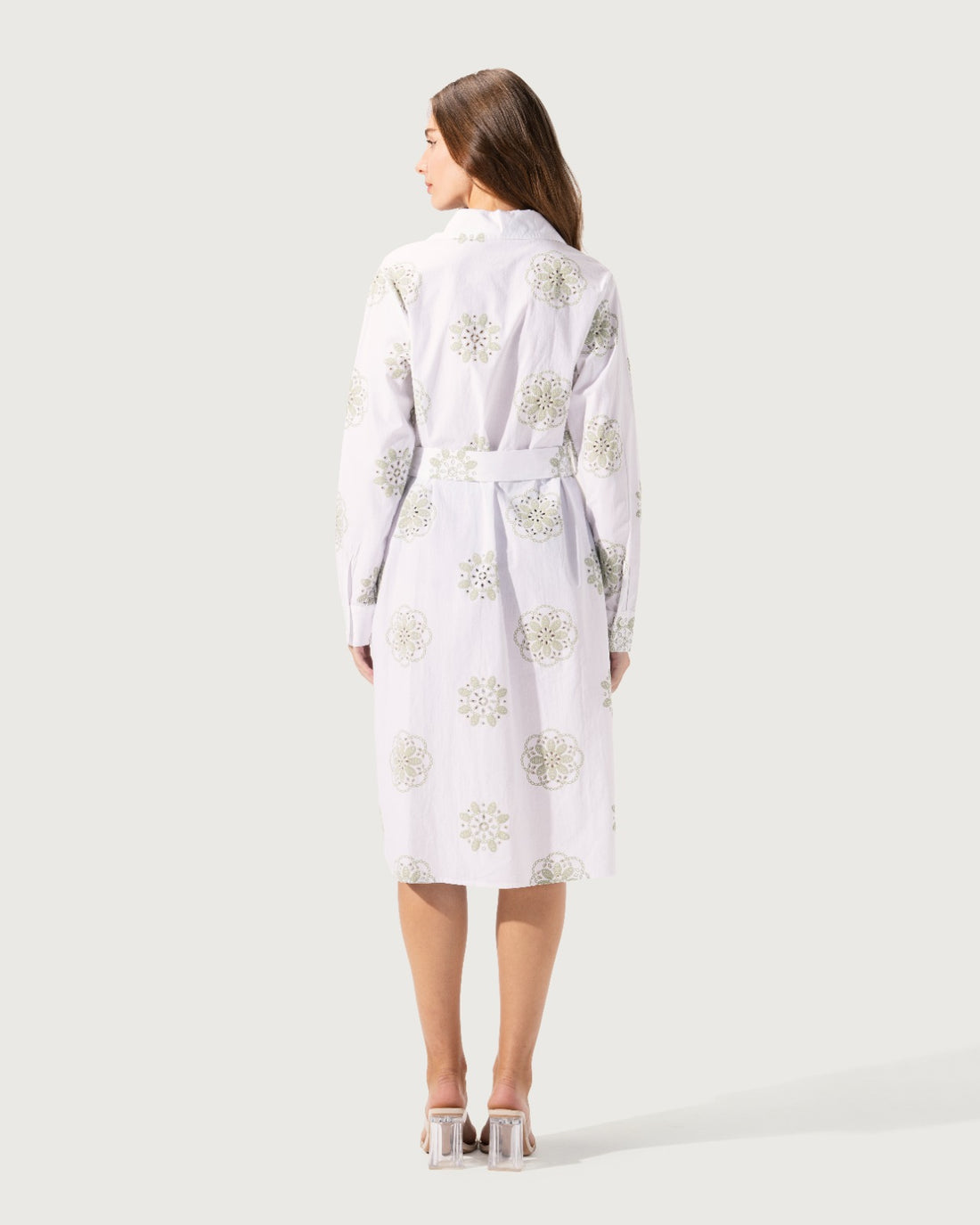 Printed floral shirt dress