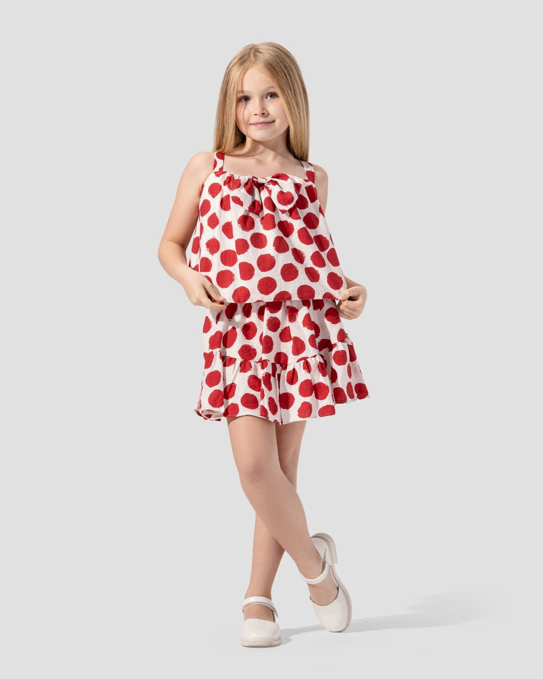 Polka Dots Top with Bow.