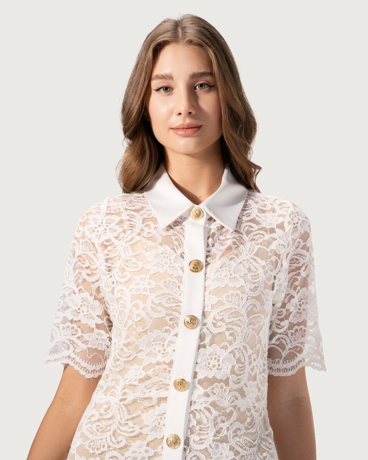 Vintage Lace Slim Mid Dress