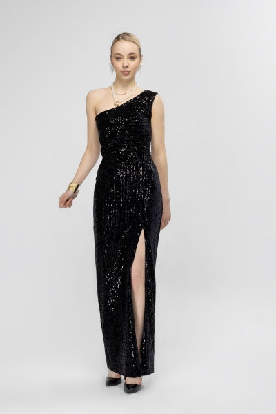 ONE SHOULDER MAXI SEQUINES DRESS