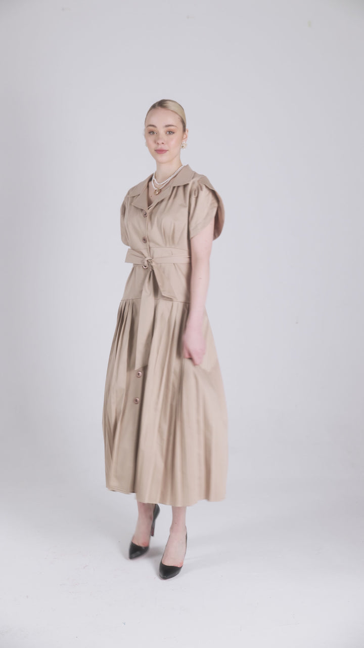 PLEATED SAFARI DRESS